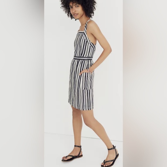 Madewell Apron Mini Dress in Evelyn Stripe - Size 0 - Picture 3 of 5